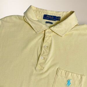 Polo Ralph Lauren Yellow Cotton Classic Fit Polo Shirt Pocket Preppy Men's XL